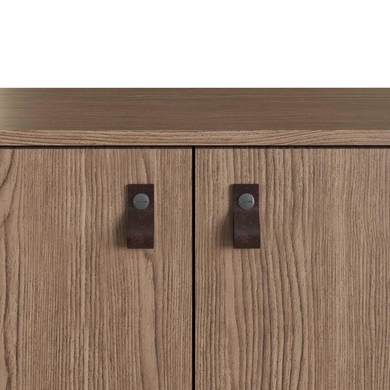 Amber Accent Faux Leather Handles Cabinet - Manhattan Comfort