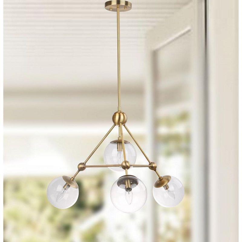 Bain Contemporary Gold 32" Glass Globe LED Pendant