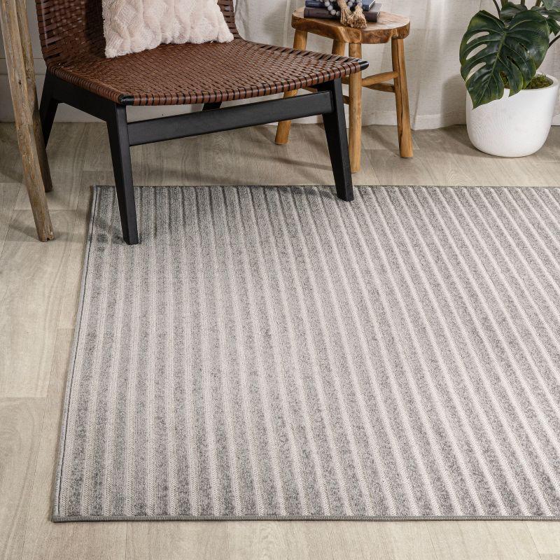 JONATHAN Y Aarhus High-Low Minimalist Scandi Striped Indoor/Outdoor Area Rug