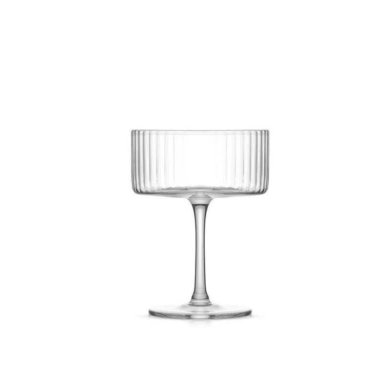 JoyJolt Elle Fluted Coupe Martini Glasses, 10oz