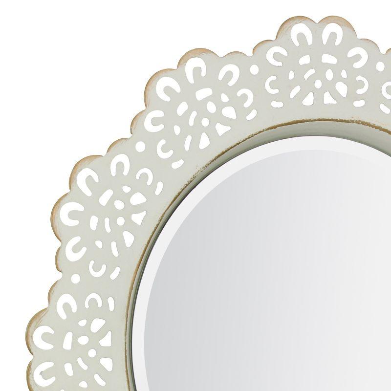 12.5" Decorative Floral Metal Lace Wall Mirror - Stonebriar Collection