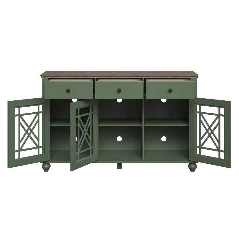 Festivo 55" Vintage Style Storage Accent Buffet Sideboard Cabinet with Drawers Green