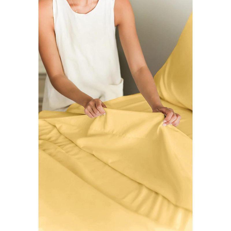 Solid 4 Piece Bed Sheet Set - Ultra Soft and Breathable Sheets - CGK Linens