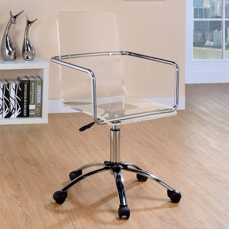 Clear Acrylic and Chrome Adjustable Office Chair