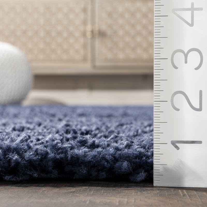 Nuloom Marleen Solid 2x3 Accent Shag Indoor Area Rug for Living Room Bedroom Dining Room Nursery Entryway, Navy