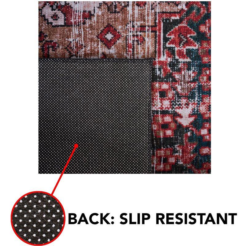 Tucson Vintage Persian TSN114 Power Loomed Machine Washable Skid-Resistant Indoor Accent Rug - Rust/Green - 3'x5' - Safavieh