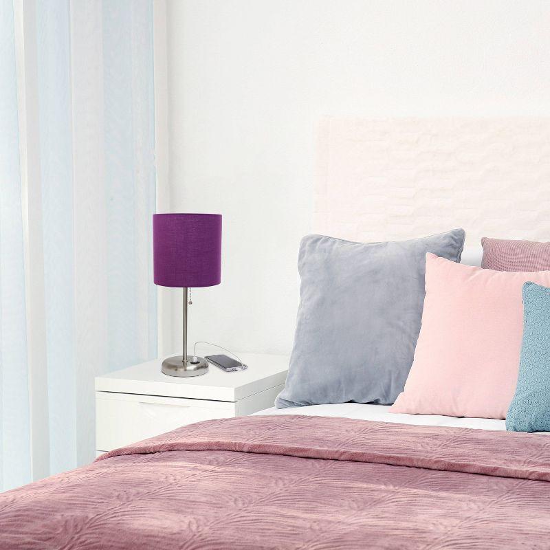 Creekwood Home 19.5" Bedside USB Port Feature Metal Table Desk Lamp: No Assembly, ETL Listed