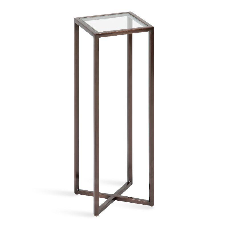 Jaspur Bronze Metal and Glass Square Drink Table