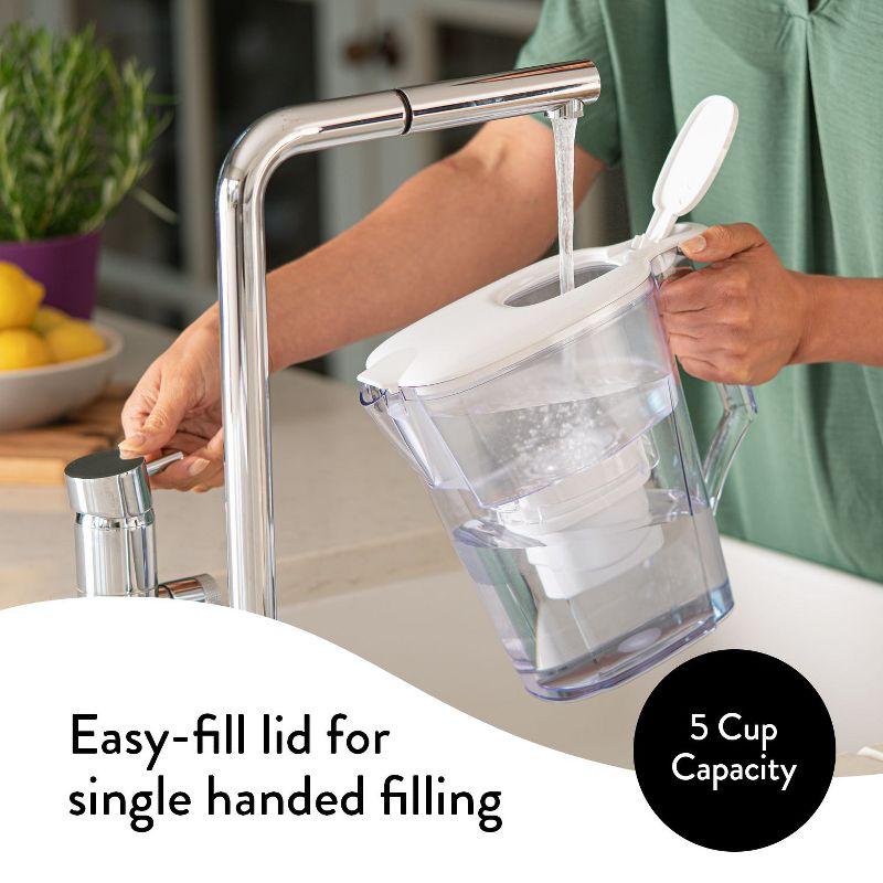 Aqua Optima Aqua Optima Water Filter Pitcher Value Pack For Tap And Drinking Water With 3 Evolve+ Filter, Bpa Free, Wqa Certified, Liscia Design (white)