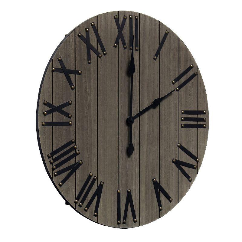 21" Handsome Rustic Farmhouse Wood Wall Clock - Elegant Designs