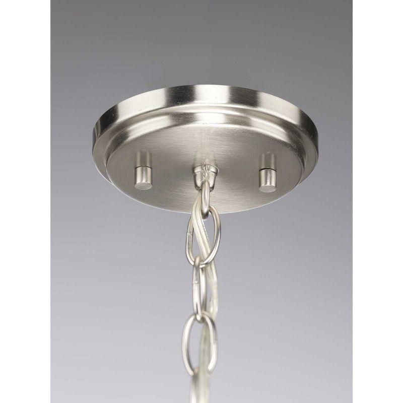 Progress Lighting Mast 1-Light Mini-Pendant, Brushed Nickel, Clear and Etched Glass Shade