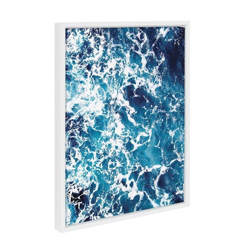 18" x 24" Sylvie Waves Framed Canvas by Simon Te Tai White - Kate and Laurel: Ocean Scene Wall Decor, Modern Art