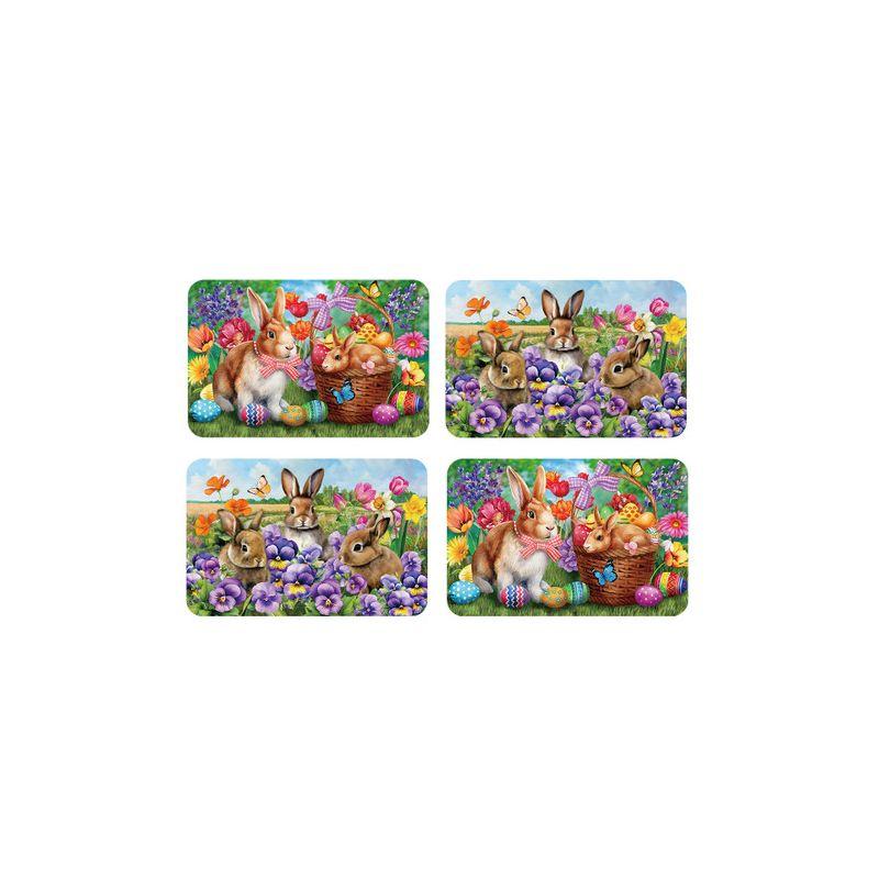 Briarwood Lane Spring Easter Double Sided Placemat (4-pack) 17x11.25 Bunnies and Basket For Easter Placemat
