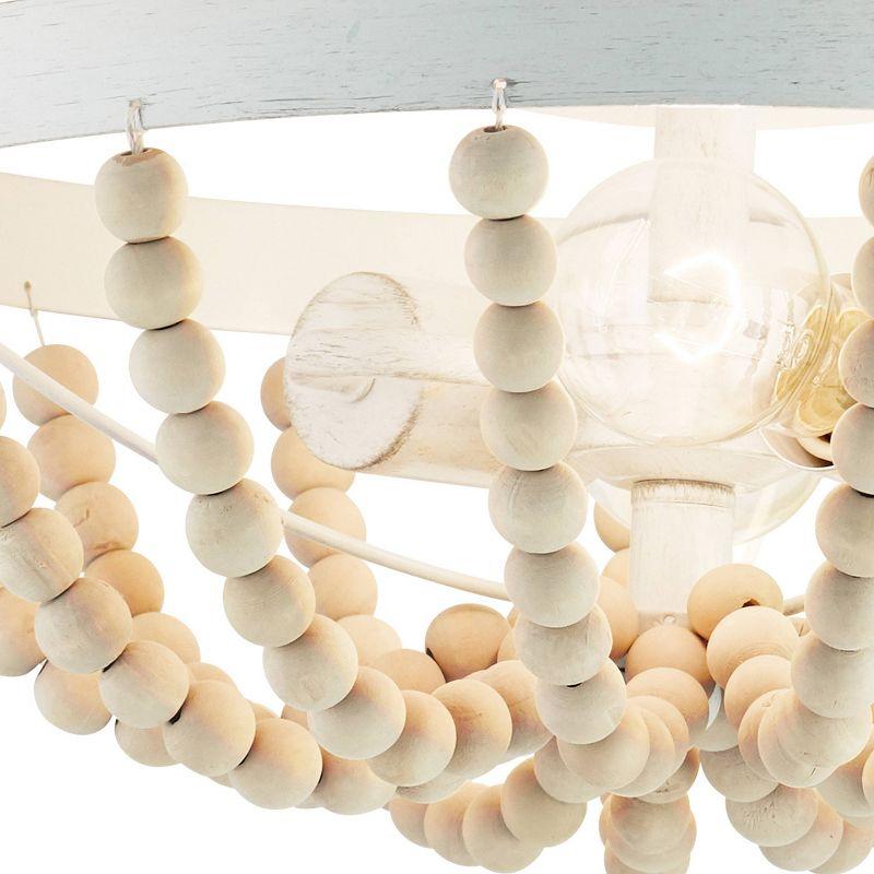 15" Delilah Boho Semi-Flush Mount Pendant White - River of Goods: Metal & Wood, UL Listed, 2-Bulb Ceiling Fixture