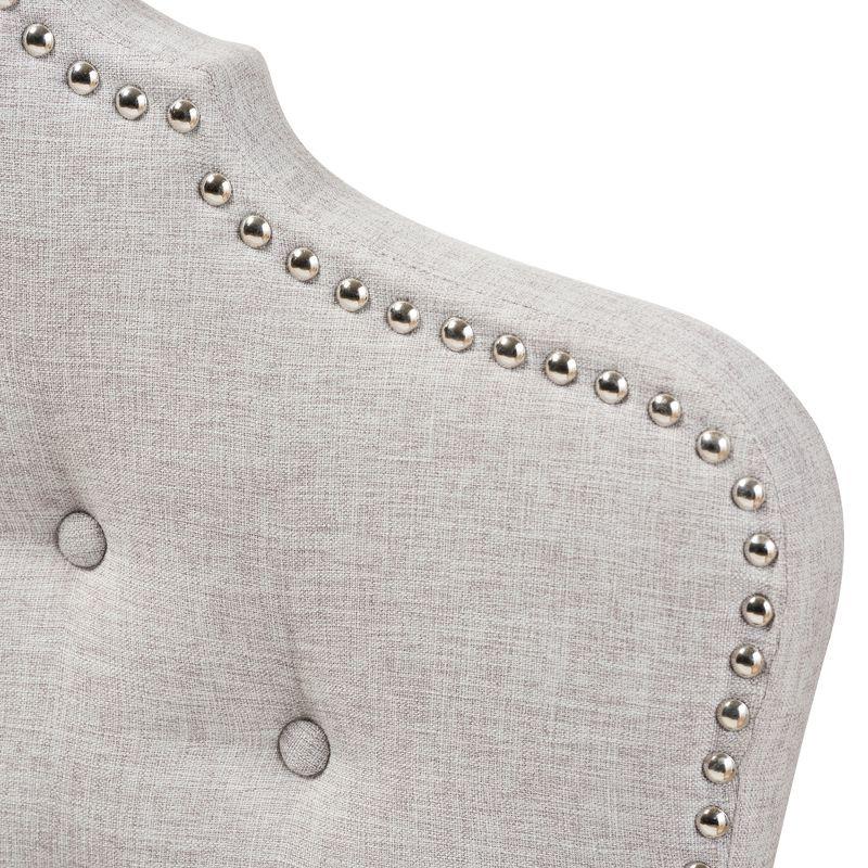 Queen Hilda Modern and Contemporary Fabric Headboard Beige - Baxton Studio: Nailhead Trim, Button-Tufted, Wood Composite