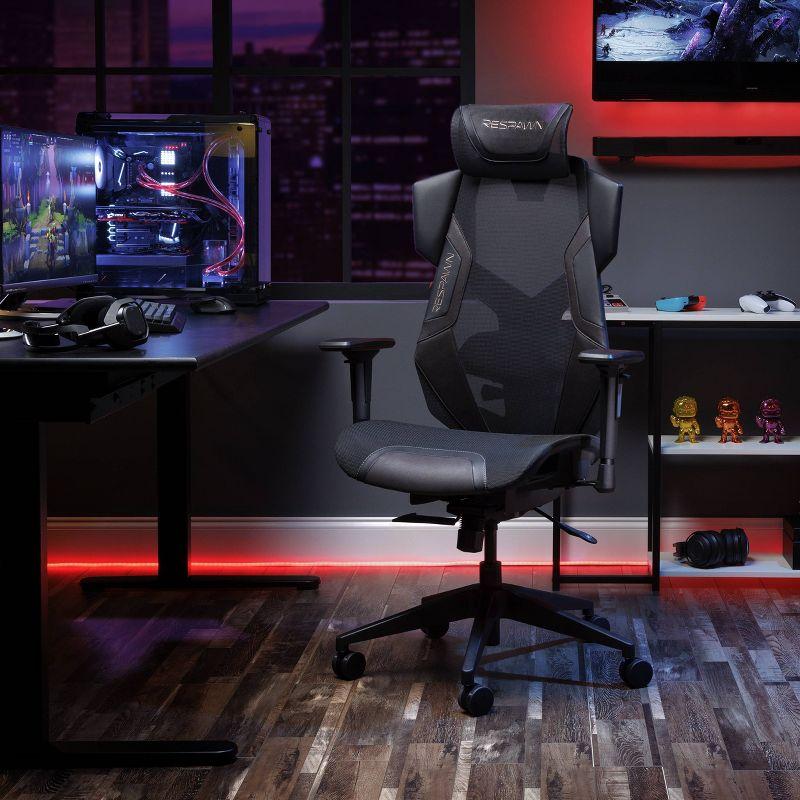 RESPAWN FLEXX Mesh Gaming Chair With Lumbar Support, Ergonomic Gaming Chair with Recline/Tilt Tension Controls, Adjustable Arms, 300lb Max Weight With Wheels for Computer/Desk/Office