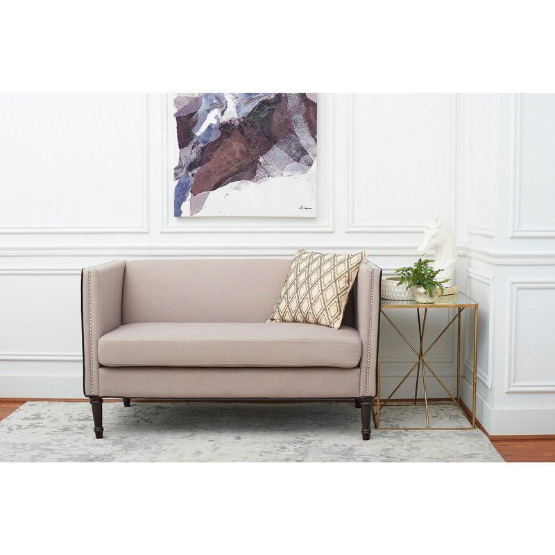 Elisabeth York Geometric Diamond Natural Tan Beaded Cotton Decor Throw Pillow Cover And Insert Set