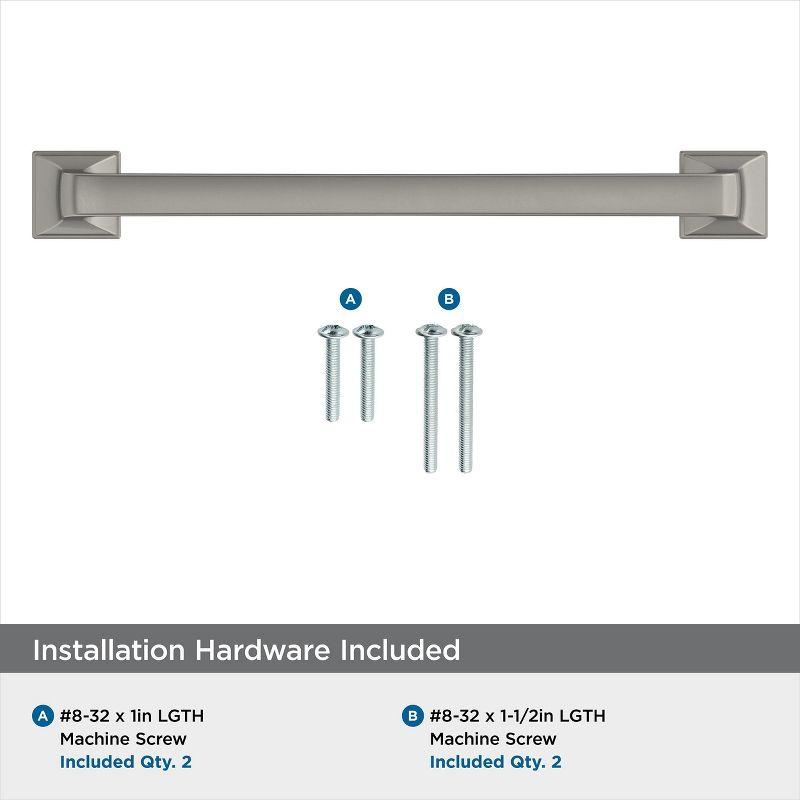 Amerock Ville 6-5/16 inch (160mm) Center-to-Center Satin Nickel Cabinet Pull