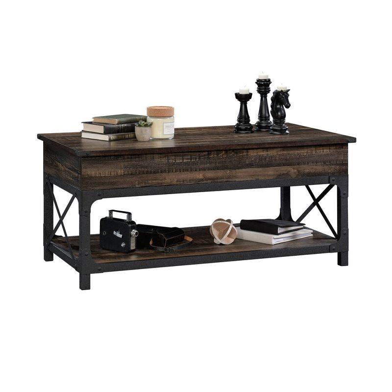 Carbon Oak and Metal Lift-Top Coffee Table with Storage