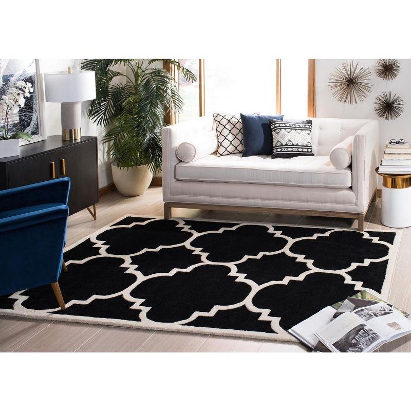 Chatham Black and Ivory Hand-Tufted Wool Area Rug 4' x 6'