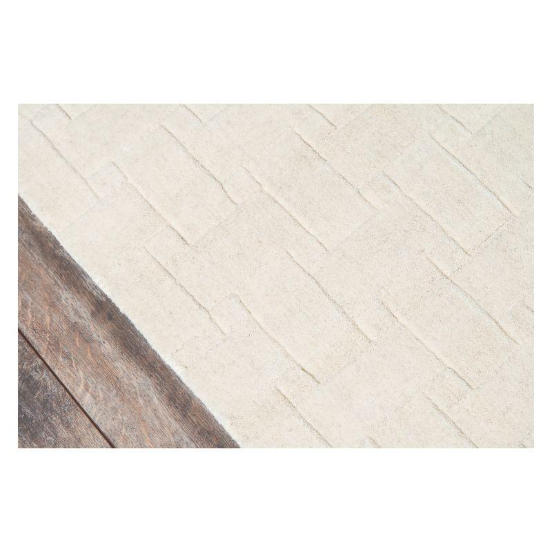3'3"x5'3" Solid Tufted Accent Rug Ivory - Momeni: Wool Area Rug, Low Pile, Handmade, Indoor Use
