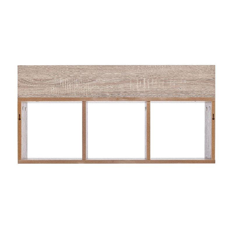 31.5" x 15.7" Rustic Floating Triple Cubby Shelf - Danya B.