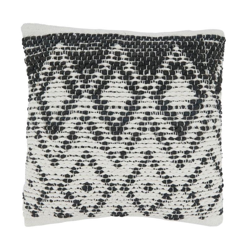 18"x18" Diamond Design Woven Square Pillow Cover - Saro Lifestyle