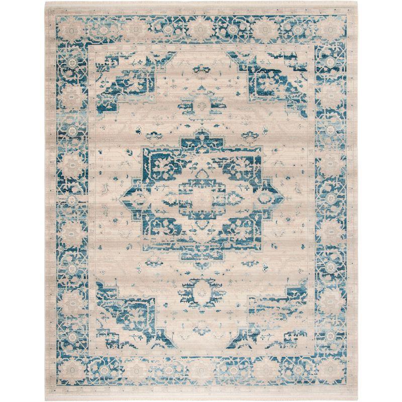 Vintage Persian VTP447 Power Loomed Indoor Area Rug - Ivory/Blue - 8'x10' - Safavieh