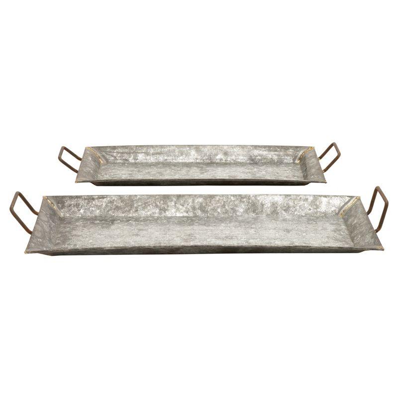 Farmhouse Rustic Serving Tray Set Gray 2pk - Olivia & May