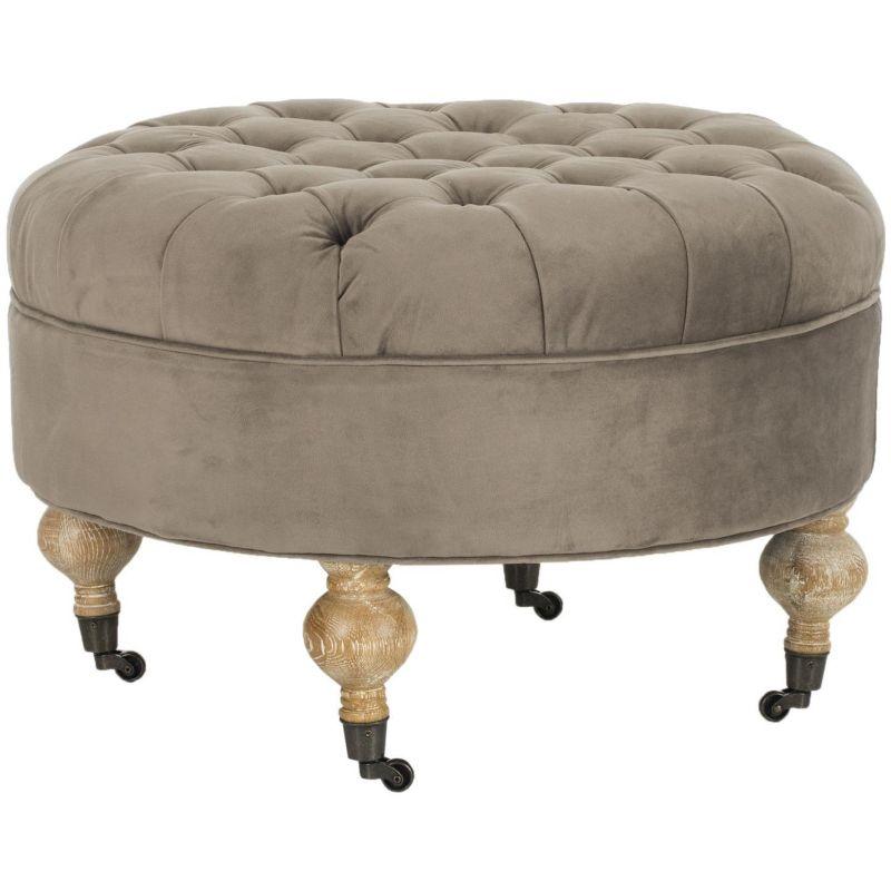 Clara Round Ottoman - MCR4601 - Mushroom - Safavieh