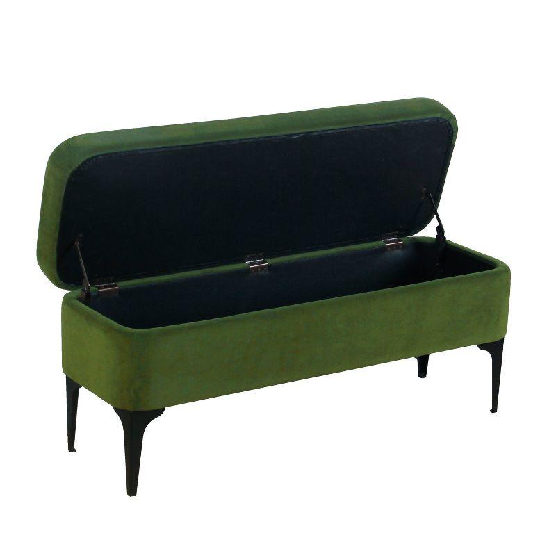 Large Modern Storage Bench Green Velvet - HomePop