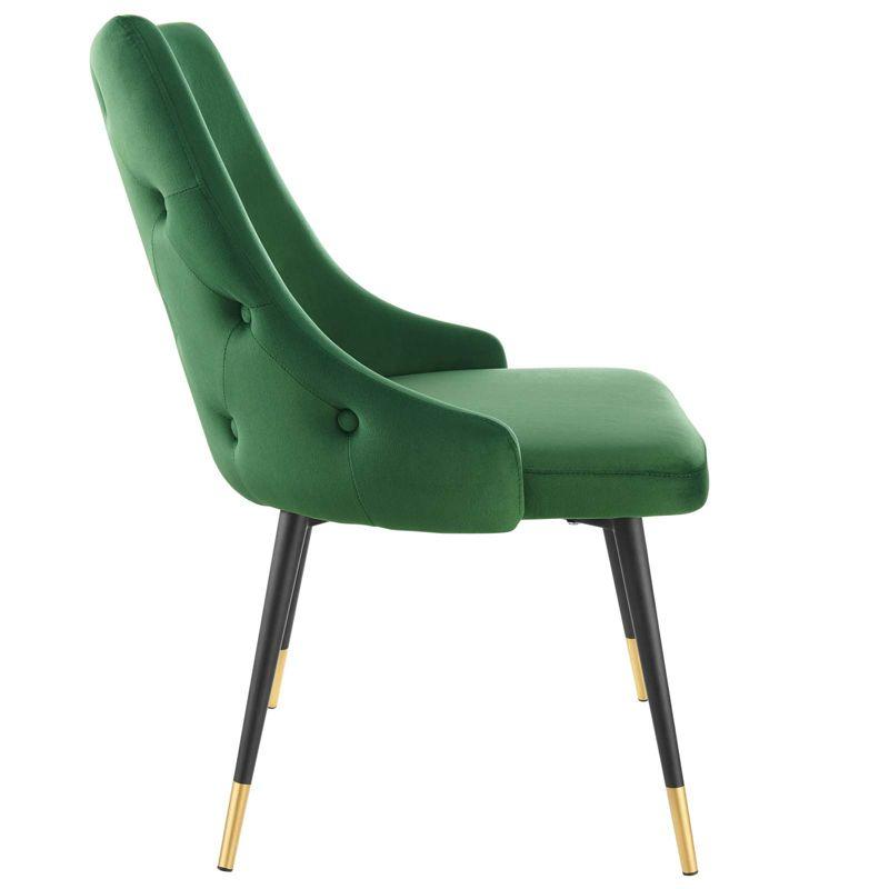 Modway Adorn Tufted Performance Velvet Accent Dining Side Chair, Emerald