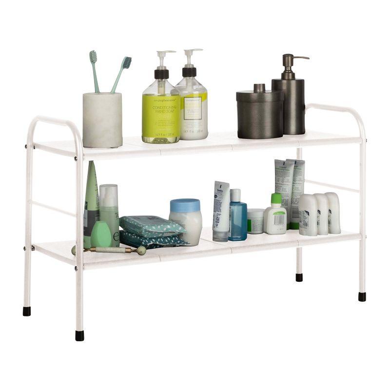Home-Complete Under Sink Organizer - 2 Tier Adjustable Shelf Organizer with 8 Removable Panels - Kitchen or Bathroom Under Sink Organizers and Storage by Home-Complete