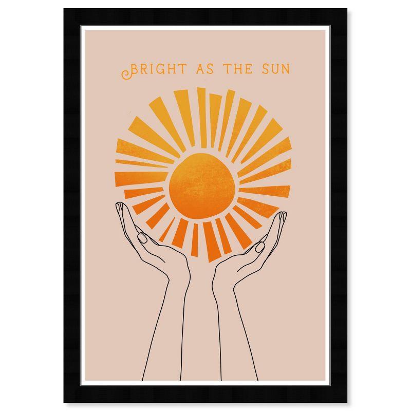 Bright As The Sun Orange Motivational Quote Canvas Print