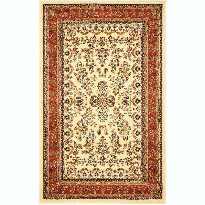 Lyndhurst Sarouk LNH331 Power Loomed Accent Rug - Ivory/Rust - 3'3"x5'3" - Safavieh