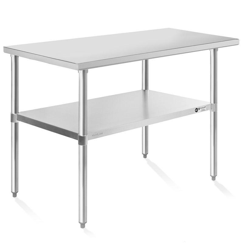 KUTLER Stainless Steel Table for Work and Prep, NSF Heavy Duty Commercial Kitchen Table for Restaurant