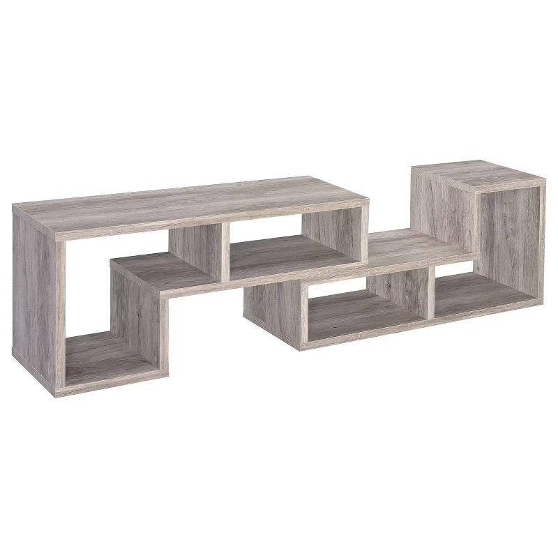 22" Velma Modular Bookcase & TV Stand: Stackable, Horizontal, Gray Driftwood - Coaster