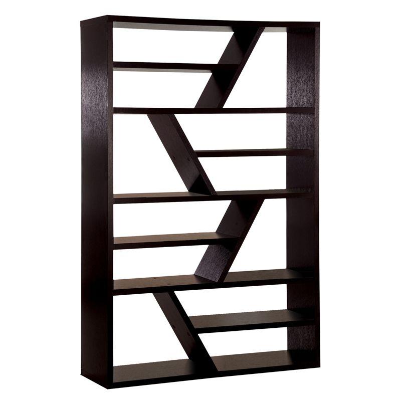 Israel Contemporary Wood Bookcase in Espresso - Furniture of America