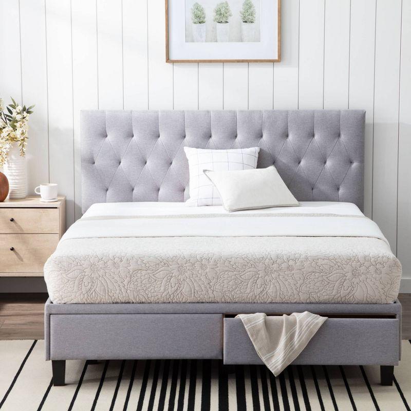 Anna Upholstered Bed with Drawers - Brookside Home