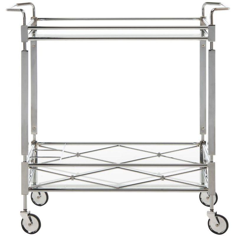 Ingrid 2 Tier Bar Cart - BCT8000A - Chrome/Glass - Safavieh