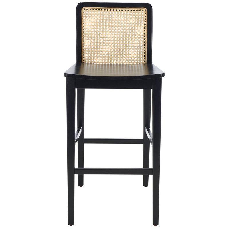 Benicio Black and Natural Rattan Bar Stool Set