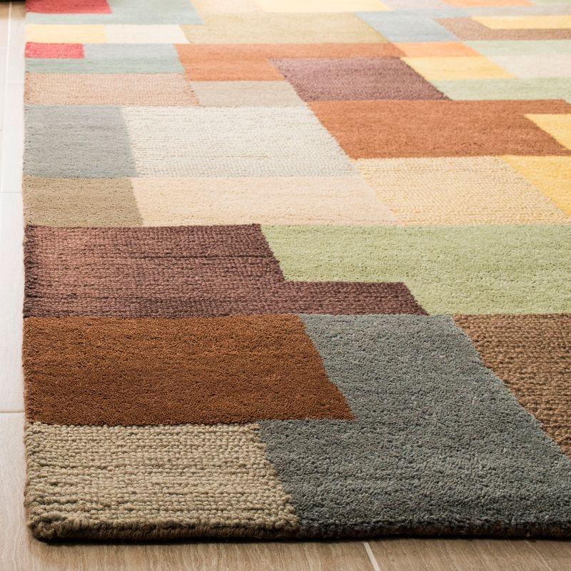 Handmade Tufted Multicolor Wool and Viscose Square Rug