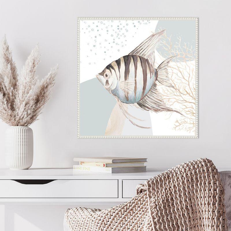 Amanti Art Ocean Oasis Bubbles Striped Fish by Patricia Pinto Framed Canvas Wall Art