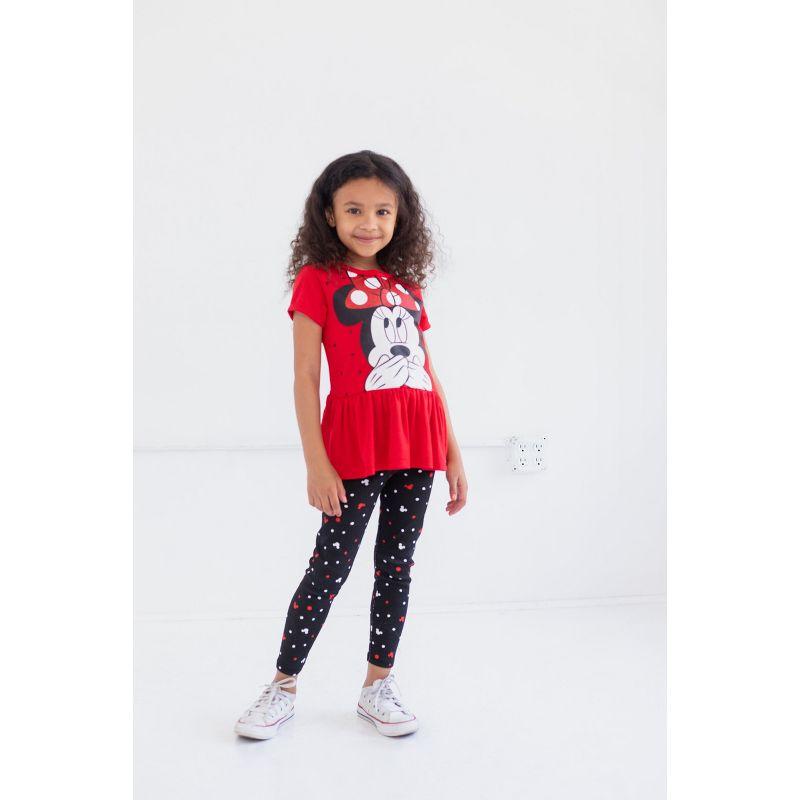 Disney Minnie Mouse Big Girls Graphic T-Shirt & Leggings Red/Black 14-16