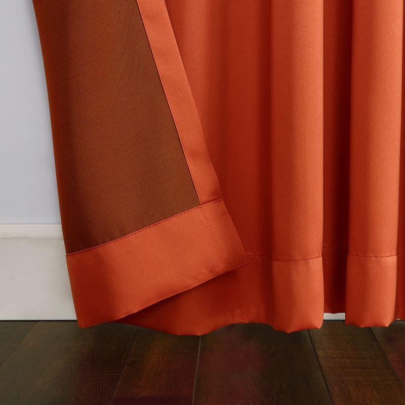 40"x84" Sun Zero Room Darkening Lazlo Grommet Curtain Panel Tangerine Orange: Modern Thermal Insulated, Energy Efficient