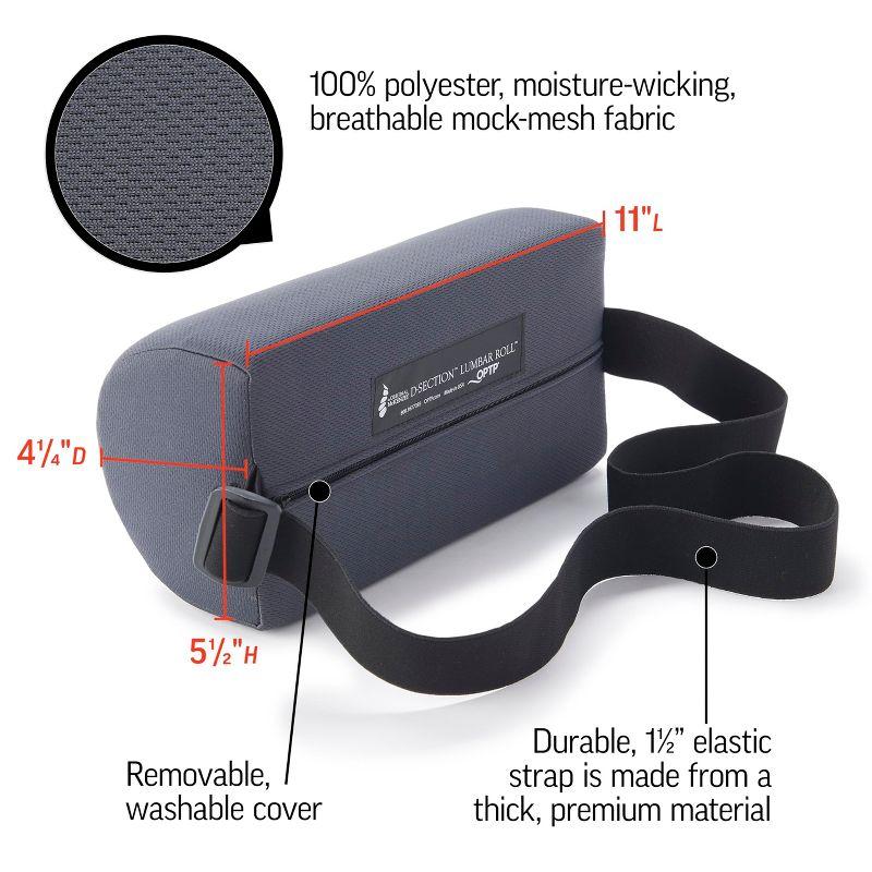 OPTP The Original McKenzie D-Section Lumbar Roll – USA Made Low Back Lumbar Support Pillow for Office, Back Pillow for Car and Travel