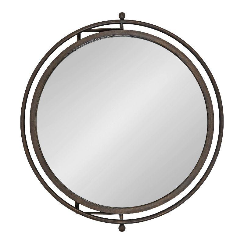 21"x23" Baron Pivot Decorative Wall Mirror Silver - Kate & Laurel All Things Decor: Swivel Rod, Easy Mount
