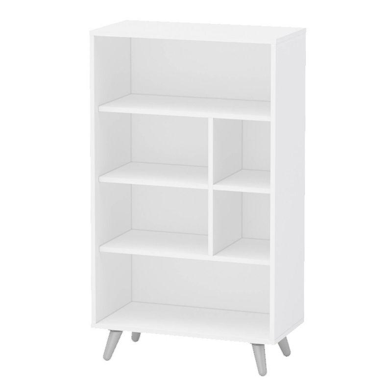 40.75" Sidney 4 Shelf Bookshelf White - Polifurniture: Modern Style, Particle Board, for Dorm Use