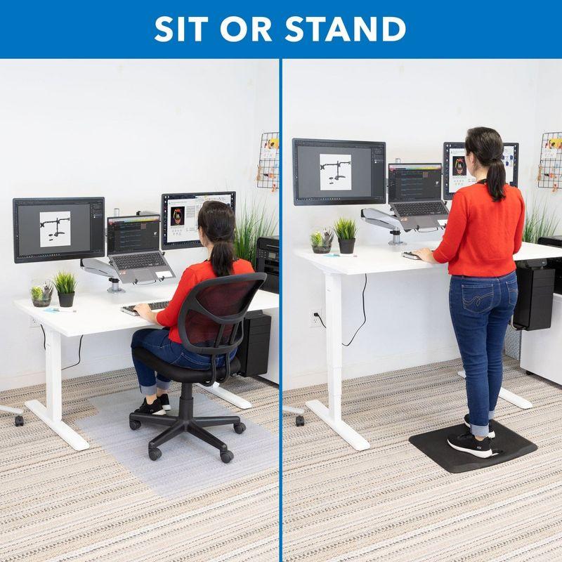 Mount-It! Height Adjustable Hand Crank Sit-Stand Desk Frame w/ Extra-Wide Tabletop | Multiple Colors