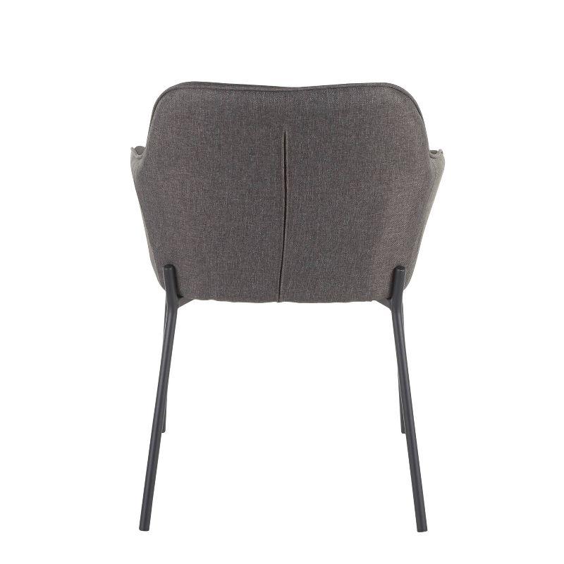 Set of 2 Daniella Contemporary Dining Chairs Charcoal Gray - LumiSource: Upholstered, Metal Legs, Floor Protectors